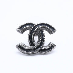 極美品 CHANEL シャネル ココマーク ピアス 重量約2.18g 03A刻印 メタル シルバー ブラック クリア 片耳用 中古 4c060798