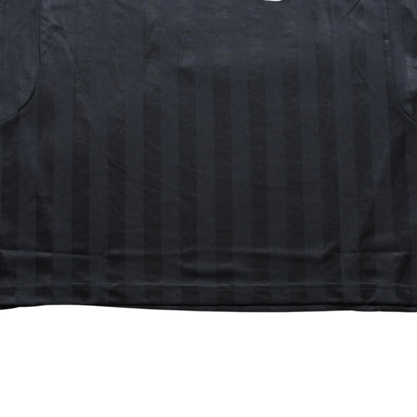 極美品 BALENCIAGA バレンシアガ × アディダス オーバーサイズ サッカー ゲームシャツ 723663 TNV13 ユニフォーム シャドーストライプ エンブレム ブラック ホワイト 3サイズ 中古 4a004340