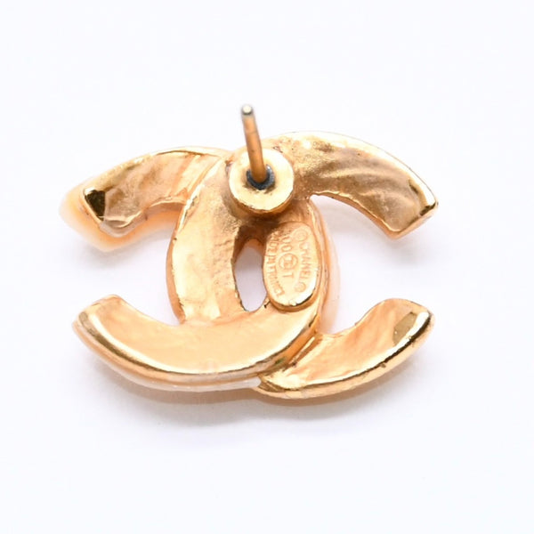 CHANEL Chanel Earrings Coco Mark 00T Engraved Weight Approx. 1.82g Gold Ivory Bicolor Metal GP Good Condition Used 4c061793