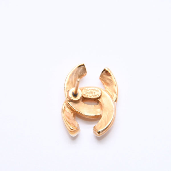 CHANEL Chanel Earrings Coco Mark 00T Engraved Weight Approx. 1.82g Gold Ivory Bicolor Metal GP Good Condition Used 4c061793