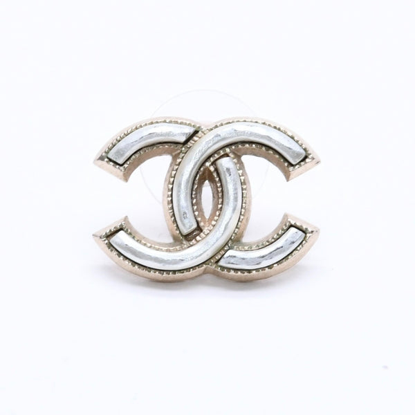CHANEL シャネル ココマーク ピアス 重量約3.05g A14B刻印 メタル シルバー ゴールド バイカラー 片耳用 美品 中古 4c060785
