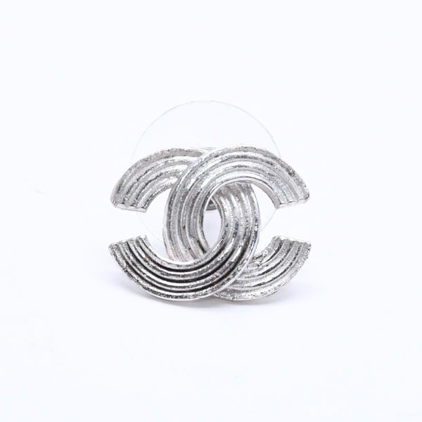 CHANEL Cocomark Earrings Accessories Weight Approx. 1.38g 00A Stamp Metal Silver One Ear Good Condition Used 4c073507