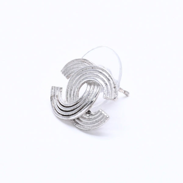 CHANEL Cocomark Earrings Accessories Weight Approx. 1.38g 00A Stamp Metal Silver One Ear Good Condition Used 4c073507