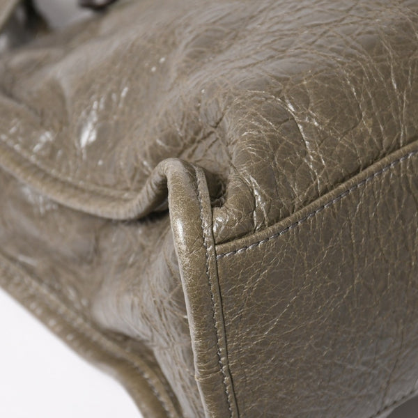 BALENCIAGA バレンシアガ ル シティ スモール ハンドバッグ 811442 ショルダーバッグ カーキ スタッズ ブロンズ金具 108 5240 美品 中古 4a004345