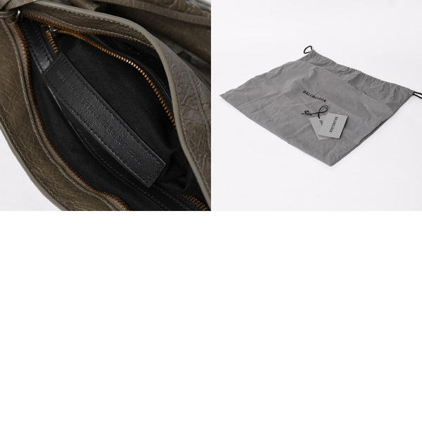 BALENCIAGA バレンシアガ ル シティ スモール ハンドバッグ 811442 ショルダーバッグ カーキ スタッズ ブロンズ金具 108 5240 美品 中古 4a004345