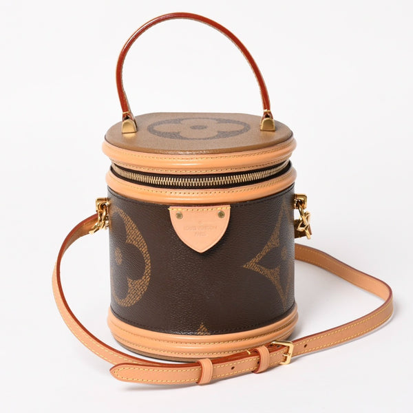 極美品 LOUIS VUITTON ルイヴィトン カンヌ バニティバッグ モノグラム ジャイアント M44603 ブラウン モノグラム リバース ショルダーバッグ 中古 4a004342
