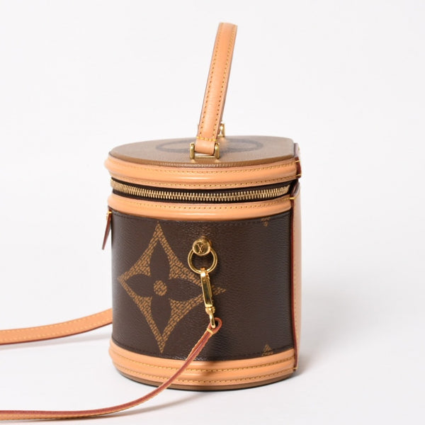 極美品 LOUIS VUITTON ルイヴィトン カンヌ バニティバッグ モノグラム ジャイアント M44603 ブラウン モノグラム リバース ショルダーバッグ 中古 4a004342