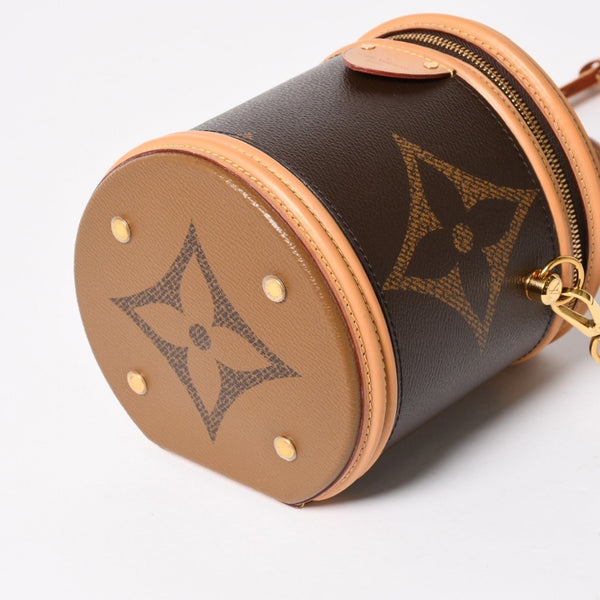 極美品 LOUIS VUITTON ルイヴィトン カンヌ バニティバッグ モノグラム ジャイアント M44603 ブラウン モノグラム リバース ショルダーバッグ 中古 4a004342
