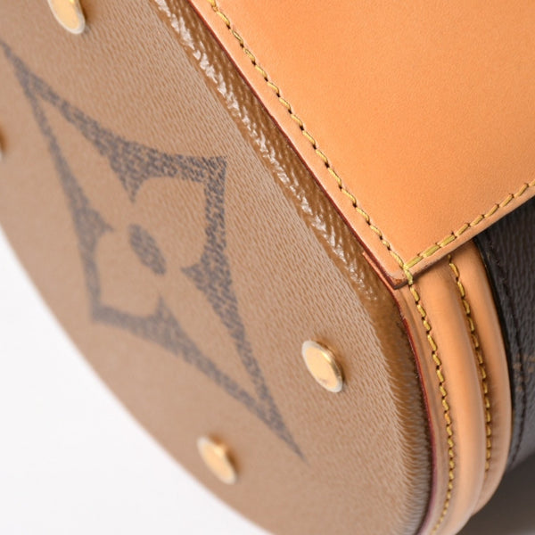 極美品 LOUIS VUITTON ルイヴィトン カンヌ バニティバッグ モノグラム ジャイアント M44603 ブラウン モノグラム リバース ショルダーバッグ 中古 4a004342