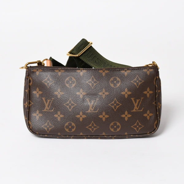 極美品 LOUIS VUITTON ルイヴィトン モノグラム ミュルティポシェット アクセソワール カーキ ショルダーバッグ M44813 中古 4a004369