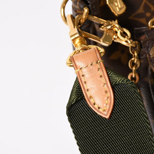 極美品 LOUIS VUITTON ルイヴィトン モノグラム ミュルティポシェット アクセソワール カーキ ショルダーバッグ M44813 中古 4a004369