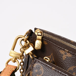 極美品 LOUIS VUITTON ルイヴィトン モノグラム ミュルティポシェット アクセソワール カーキ ショルダーバッグ M44813 中古 4a004369