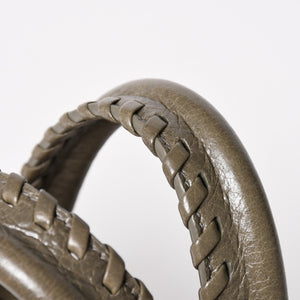 BALENCIAGA バレンシアガ ル シティ スモール ハンドバッグ 811442 ショルダーバッグ カーキ スタッズ ブロンズ金具 108 5240 美品 中古 4a004345