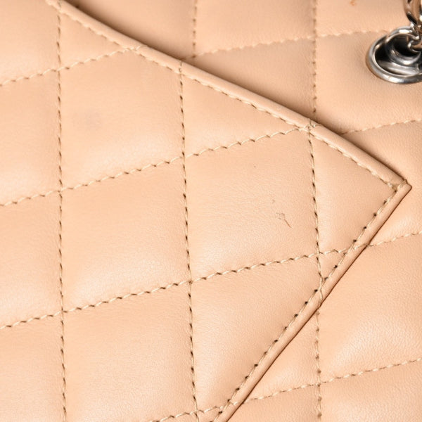極美品 CHANEL シャネル カンボンライン ボーリングバッグ ハンドバッグ A25171 ラムスキン 10番台 ベージュ ブラック ココマーク シルバー金具 中古 4a004384
