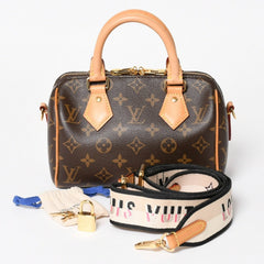 Very good condition LOUIS VUITTON Shoulder bag Speedy Bandouliere 20 M46222 Leather PVC Brown Gold hardware Used 4a004346