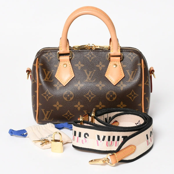 Very good condition LOUIS VUITTON Shoulder bag Speedy Bandouliere 20 M46222 Leather PVC Brown Gold hardware Used 4a004346