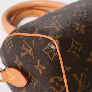 Very good condition LOUIS VUITTON Shoulder bag Speedy Bandouliere 20 M46222 Leather PVC Brown Gold hardware Used 4a004346