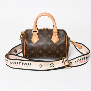 Very good condition LOUIS VUITTON Shoulder bag Speedy Bandouliere 20 M46222 Leather PVC Brown Gold hardware Used 4a004346