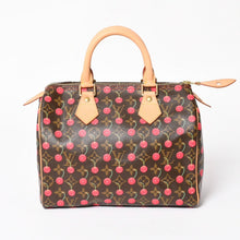 画像をギャラリービューアに読み込む, 新品同様品 LOUIS VUITTON ルイヴィトン スピーディ25 ハンドバッグ M95009 モノグラム チェリー ブラウン 村上隆 中古 4a004339