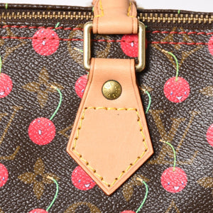 新品同様品 LOUIS VUITTON ルイヴィトン スピーディ25 ハンドバッグ M95009 モノグラム チェリー ブラウン 村上隆 中古 4a004339
