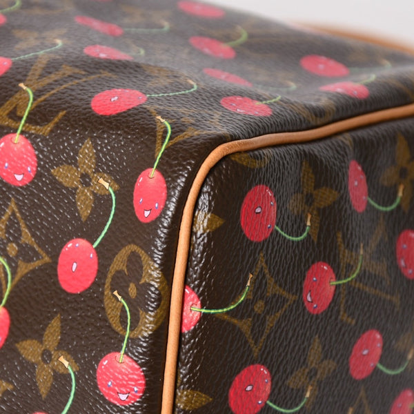 新品同様品 LOUIS VUITTON ルイヴィトン スピーディ25 ハンドバッグ M95009 モノグラム チェリー ブラウン 村上隆 中古 4a004339