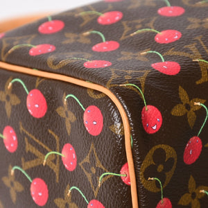 新品同様品 LOUIS VUITTON ルイヴィトン スピーディ25 ハンドバッグ M95009 モノグラム チェリー ブラウン 村上隆 中古 4a004339