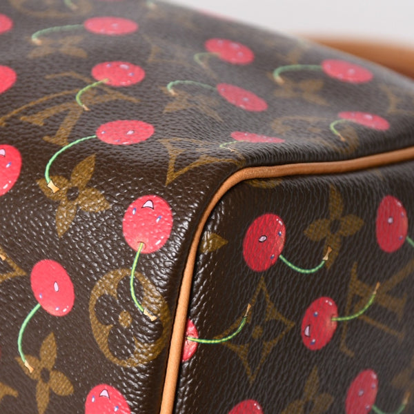 新品同様品 LOUIS VUITTON ルイヴィトン スピーディ25 ハンドバッグ M95009 モノグラム チェリー ブラウン 村上隆 中古 4a004339