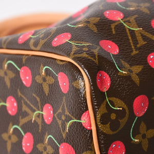 新品同様品 LOUIS VUITTON ルイヴィトン スピーディ25 ハンドバッグ M95009 モノグラム チェリー ブラウン 村上隆 中古 4a004339