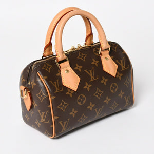 Very good condition LOUIS VUITTON Shoulder bag Speedy Bandouliere 20 M46222 Leather PVC Brown Gold hardware Used 4a004346