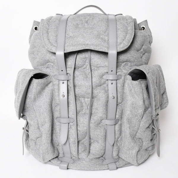 Like new LOUIS VUITTON 19AW Christopher XL Backpack M55252 Monogram Virgil Abloh Gray Used 4a003583