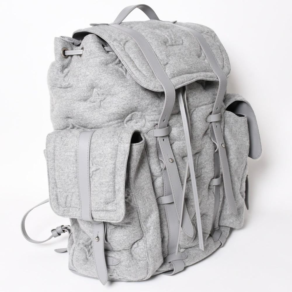 新品同様 LOUIS VUITTON ルイヴィトン 19AW クリストファーXL バックパック M55252 モノグラム ヴァージル アブロー グレー 中古 4a003583