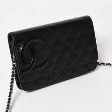 画像をギャラリービューアに読み込む, CHANEL シャネル カンボンライン チェーンウォレット A46646 マトラッセ 18番台 ラムスキン ココマーク エナメル ブラック ピンク 美品 中古 4a004344