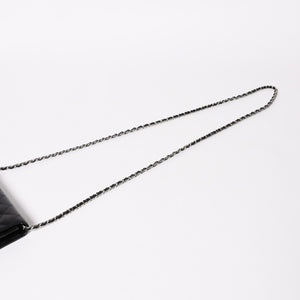 CHANEL シャネル カンボンライン チェーンウォレット A46646 マトラッセ 18番台 ラムスキン ココマーク エナメル ブラック ピンク 美品 中古 4a004344
