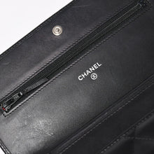 画像をギャラリービューアに読み込む, CHANEL シャネル カンボンライン チェーンウォレット A46646 マトラッセ 18番台 ラムスキン ココマーク エナメル ブラック ピンク 美品 中古 4a004344