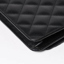 画像をギャラリービューアに読み込む, CHANEL シャネル カンボンライン チェーンウォレット A46646 マトラッセ 18番台 ラムスキン ココマーク エナメル ブラック ピンク 美品 中古 4a004344