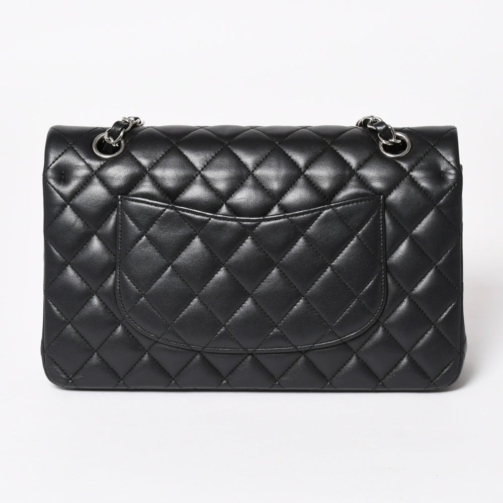 極美品 CHANEL シャネル マトラッセ25 Wフラップ Wチェーンショルダーバッグ 19番台 ココマーク ラムスキン シルバー金具 中古 4a004347