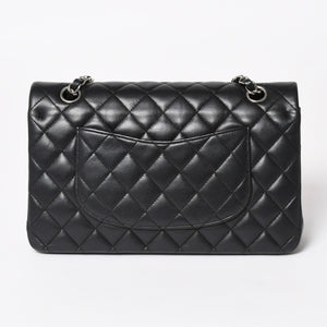 極美品 CHANEL シャネル マトラッセ25 Wフラップ Wチェーンショルダーバッグ 19番台 ココマーク ラムスキン シルバー金具 中古 4a004347