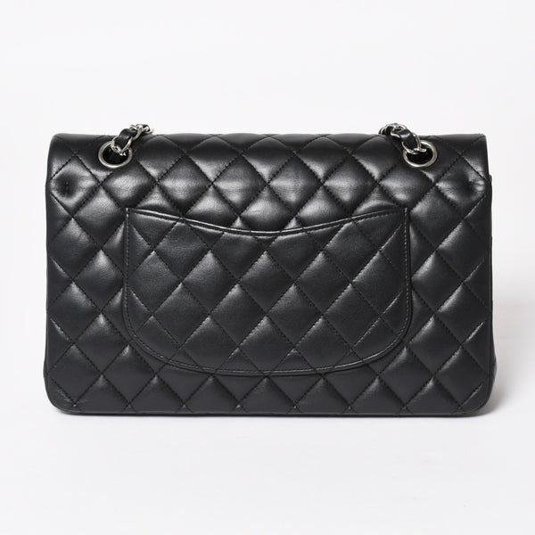 極美品 CHANEL シャネル マトラッセ25 Wフラップ Wチェーンショルダーバッグ 19番台 ココマーク ラムスキン シルバー金具 中古 4a004347
