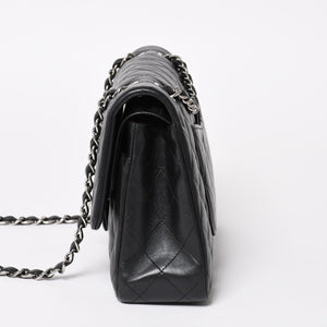 極美品 CHANEL シャネル マトラッセ25 Wフラップ Wチェーンショルダーバッグ 19番台 ココマーク ラムスキン シルバー金具 中古 4a004347