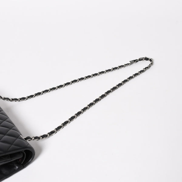 極美品 CHANEL シャネル マトラッセ25 Wフラップ Wチェーンショルダーバッグ 19番台 ココマーク ラムスキン シルバー金具 中古 4a004347