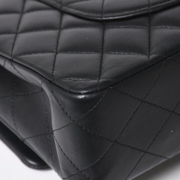 極美品 CHANEL シャネル マトラッセ25 Wフラップ Wチェーンショルダーバッグ 19番台 ココマーク ラムスキン シルバー金具 中古 4a004347