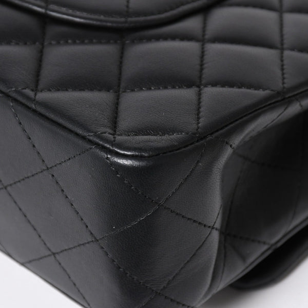 極美品 CHANEL シャネル マトラッセ25 Wフラップ Wチェーンショルダーバッグ 19番台 ココマーク ラムスキン シルバー金具 中古 4a004347