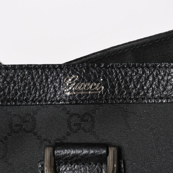 Very Good Condition GUCCI Gucci Tote Bag Handbag Black GG Nylon Silver Hardware 293580 Used 4a003027