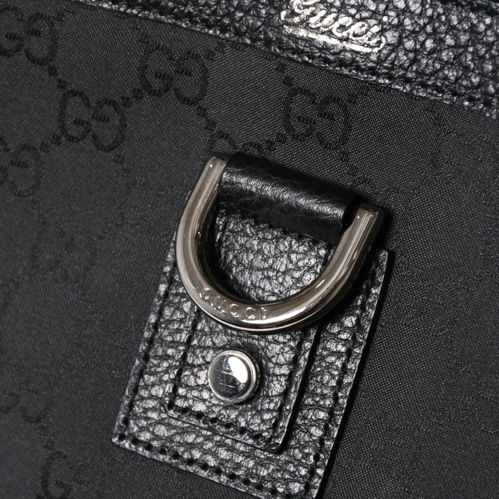 Very Good Condition GUCCI Gucci Tote Bag Handbag Black GG Nylon Silver Hardware 293580 Used 4a003027
