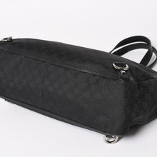 画像をギャラリービューアに読み込む, 極美品 GUCCI グッチ トートバッグ ハンドバッグ Black ブラック GGナイロン シルバー金具 293580 中古 4a003027