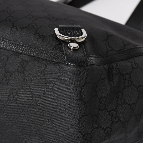 Very Good Condition GUCCI Gucci Tote Bag Handbag Black GG Nylon Silver Hardware 293580 Used 4a003027