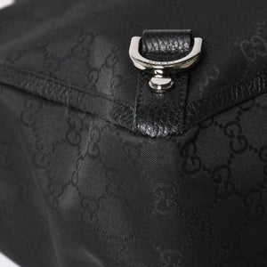 Very Good Condition GUCCI Gucci Tote Bag Handbag Black GG Nylon Silver Hardware 293580 Used 4a003027