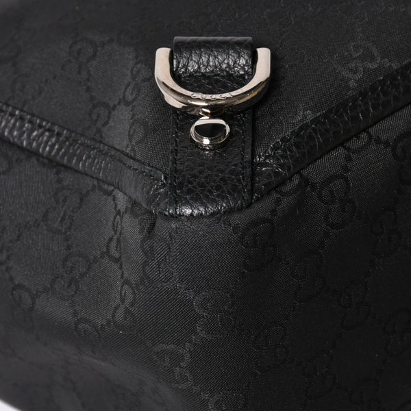 Very Good Condition GUCCI Gucci Tote Bag Handbag Black GG Nylon Silver Hardware 293580 Used 4a003027