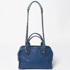 CHANEL シャネル Deauville ドーヴィルライン チェーンショルダーバッグ 20番台 ココマーク キャビアスキン ブルー 美品 中古 4a004361