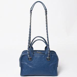 CHANEL シャネル Deauville ドーヴィルライン チェーンショルダーバッグ 20番台 ココマーク キャビアスキン ブルー 美品 中古 4a004361